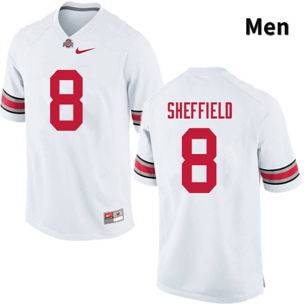 Ohio State Buckeyes Kendall Sheffield Men's #8 White Authentic Stitched College Football Jersey